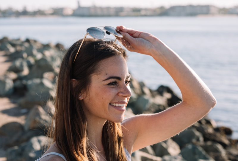 Women's aviator sunglasses without nose shop pads